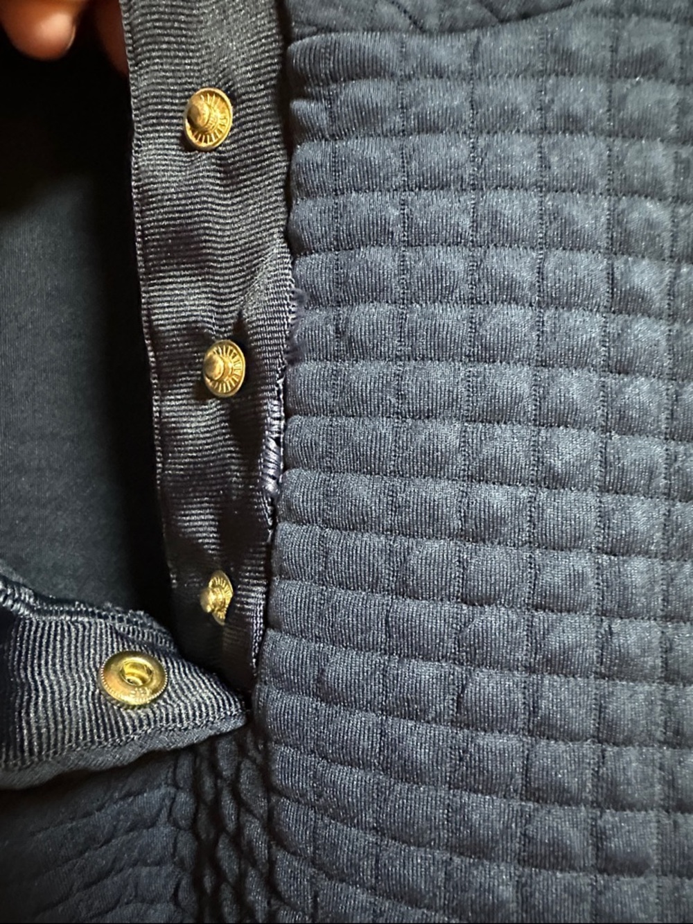 Dudley Stephens Quilted Turtleneck Pullover - Navy - Picture 3 of 7